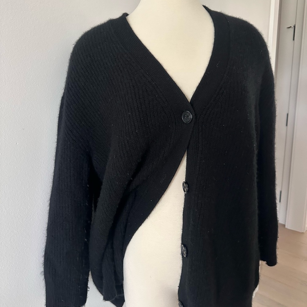 Quince Black Cashmere Women's Cardigan Sweater